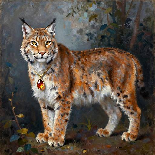 Fauvist Lynx Honoring Cernunnos
