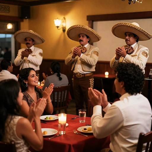 Festive Mariachi Night at Mexican Restaurant