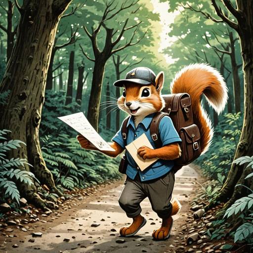 Energetic Squirrel Courier in Forest