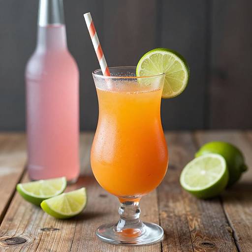 Vibrant Orange Cocktail with Lime