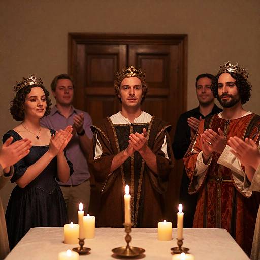 Renaissance Gathering with Candlelight Warmth