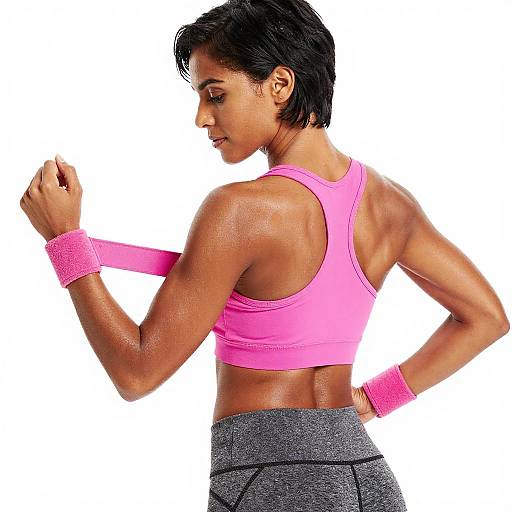 Fit Dark-Skinned Woman in Sportswear