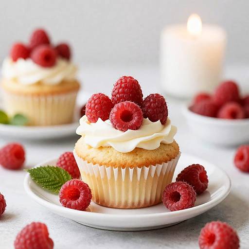 Raspberry Cupcake with Cream Frosting