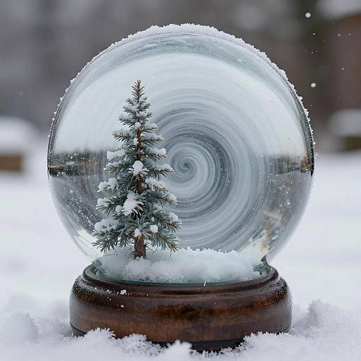 Whirling Blizzard in Snow Globe
