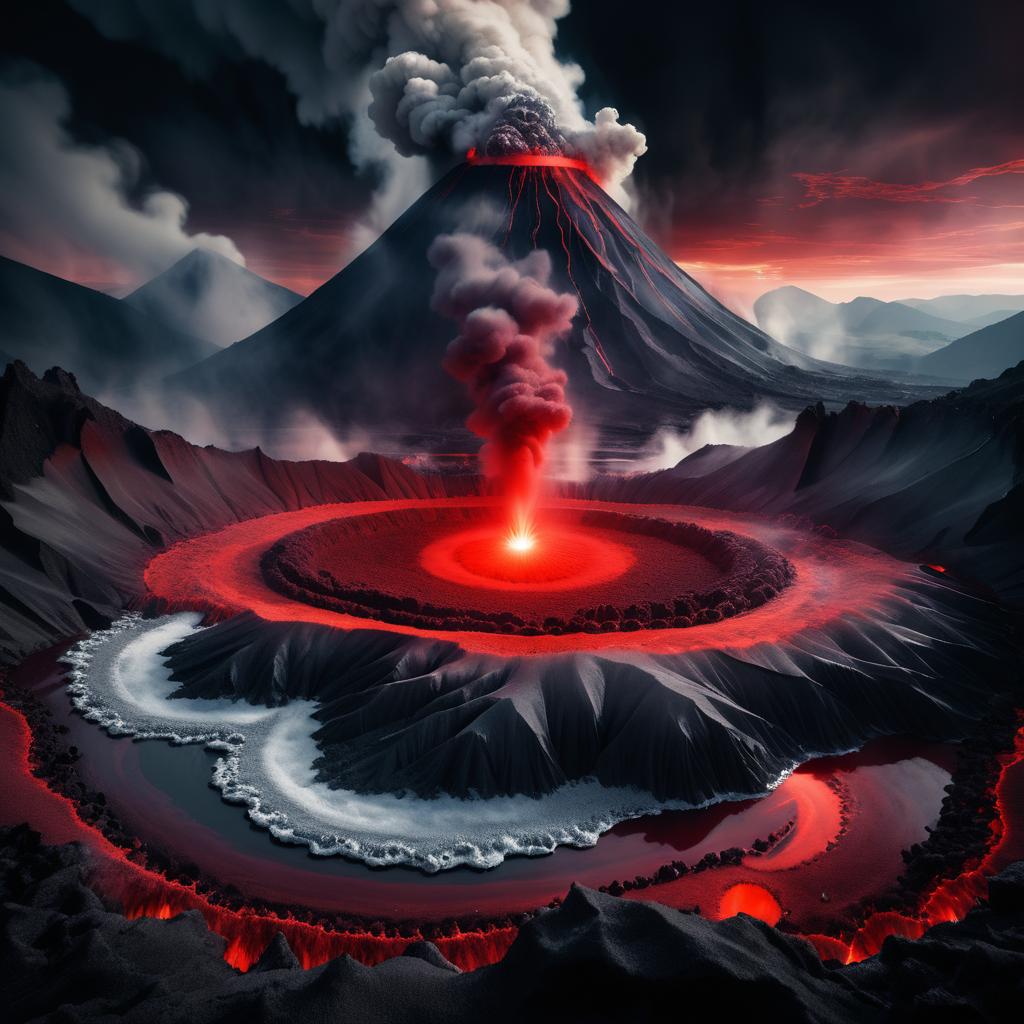 Eerie Volcano Eruption with Demonic Eye