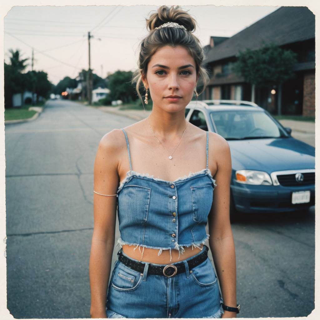 Stylish Barrel-Chested Woman in Denim