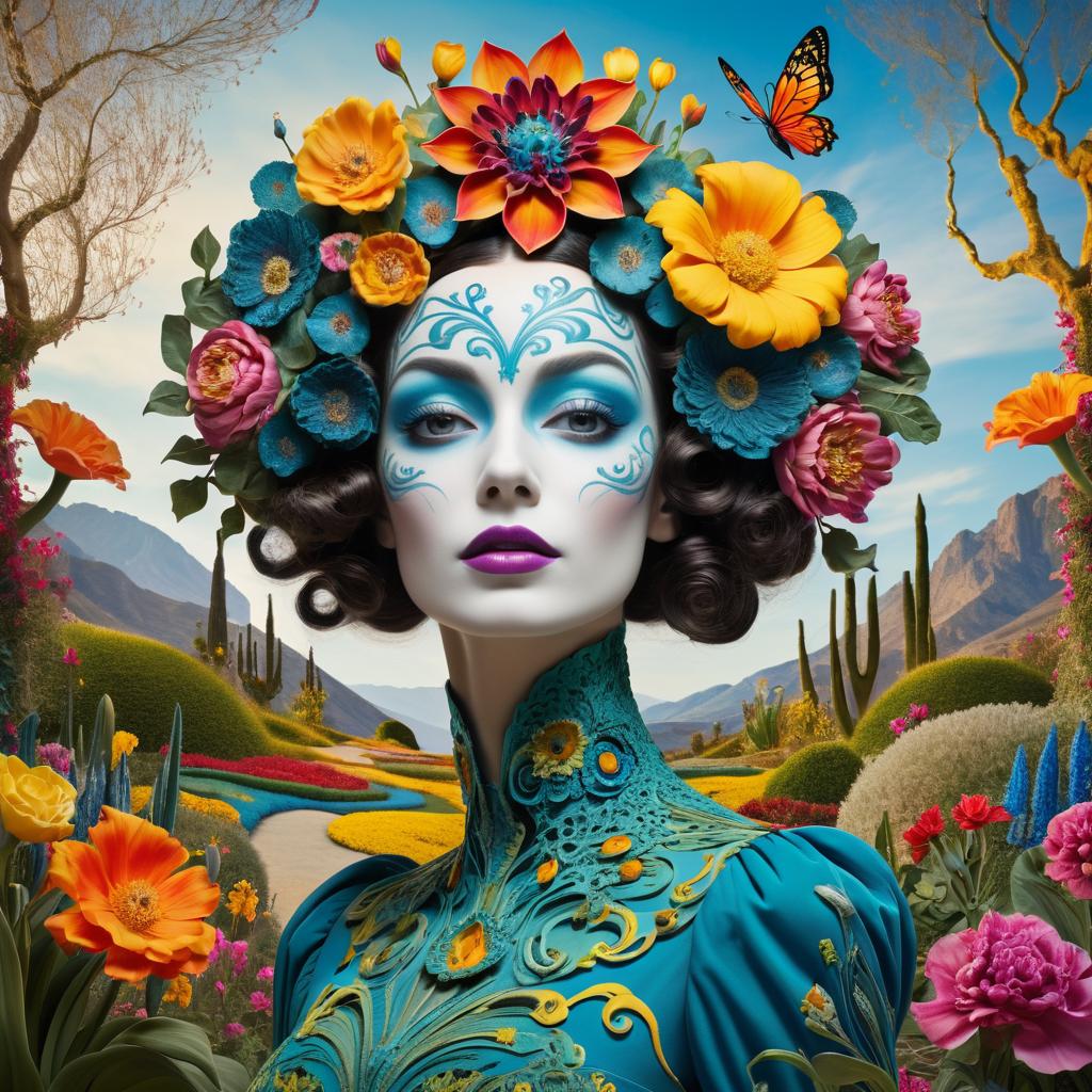 Whimsical Floral Humanoid in Dali Style