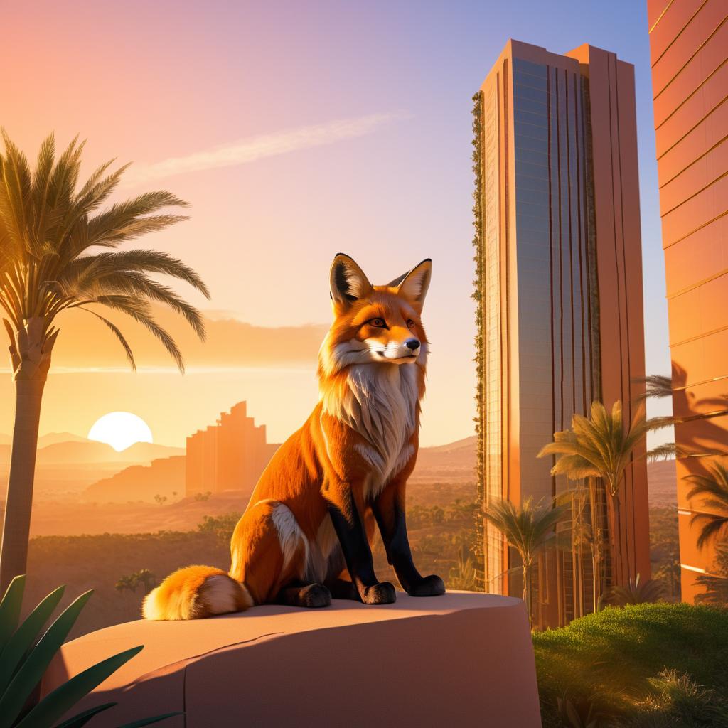 Cinematic Fox Portrait at Sunset