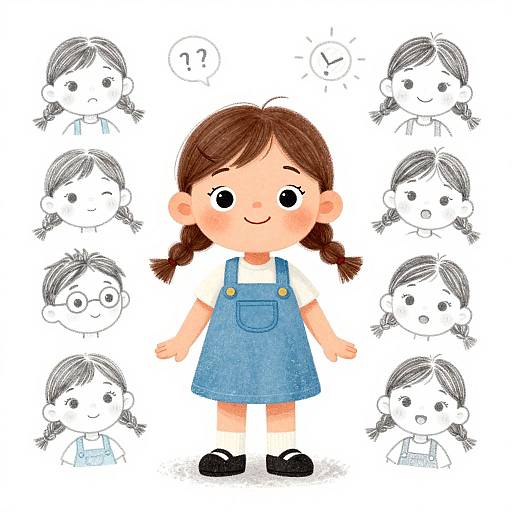 Underpainting Cute Little Girl Illustration