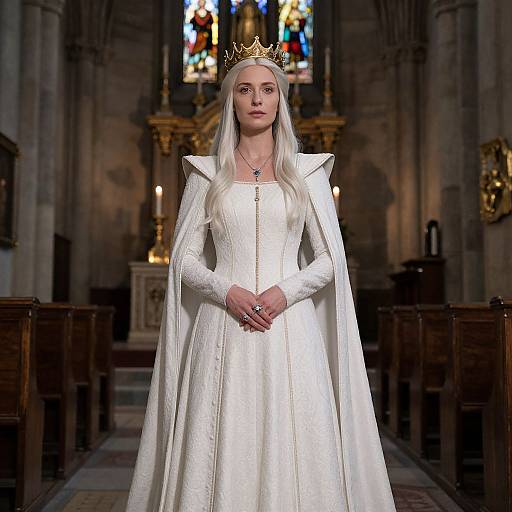 Galadriel in White Dress and Crown