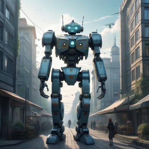 Intricate Anime Berlin Landscape with Robot Intricate Anime Berlin Landscape with Robot