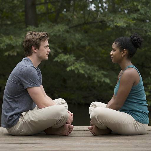 Serene Forest Connection Between Two People