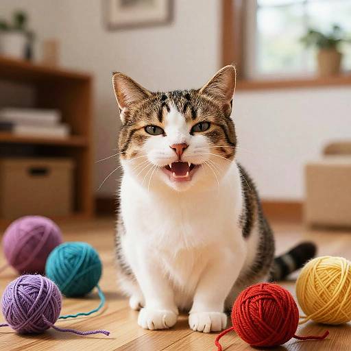 Cheeky Cat in Cozy Yarn Cottage