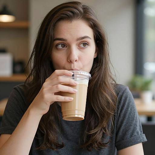 Woman Enjoying Hot Beverage