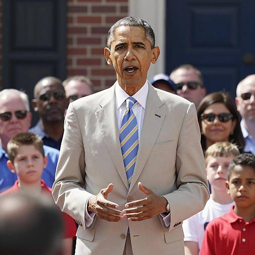 Barack Obama Speaking to Diverse Crowd