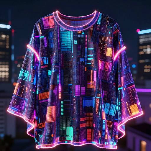 Neon Pixel Cloak in Cyberpunk City