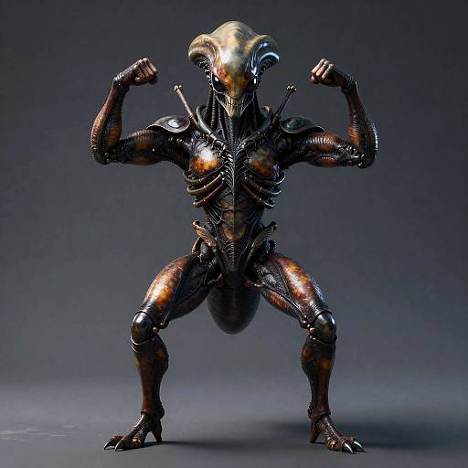 Regal Insectoid Monarch Full-Body Portrait