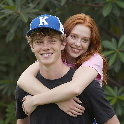 Smiling Young Couple in Nature