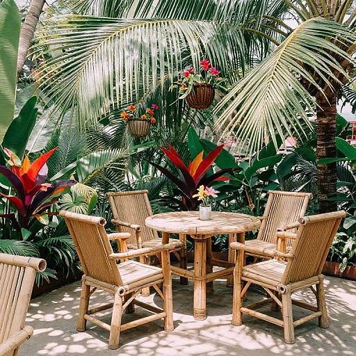 Tropical Terrace with Bamboo Furniture
