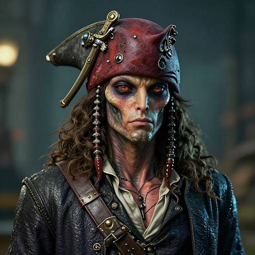 Realistic Victorian Pirate Extraterrestrial Portrait