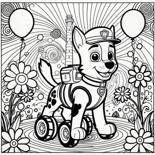 Psychedelic Paw Patrol Coloring Adventure