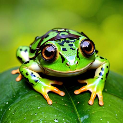 Vibrant Frog and Playful Turtle Scene Vibrant Frog and Playful Turtle Scene