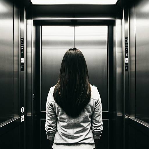 Detailed Girl in Elevator Scene
