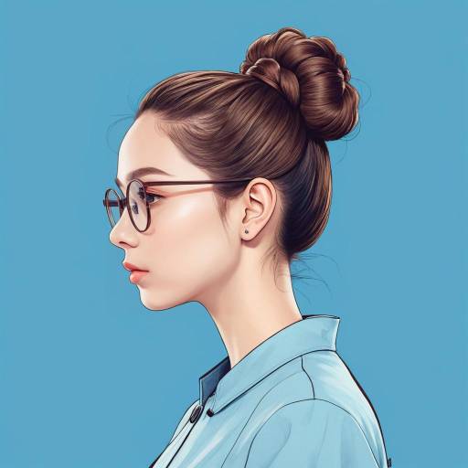 Portrait of Girl with Hair Bun
