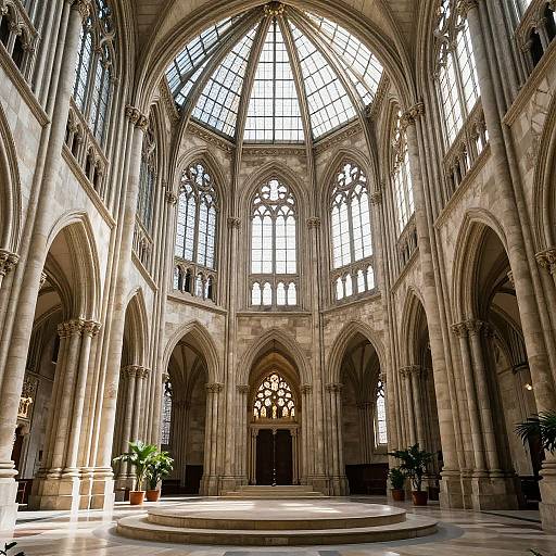 Spacious Gothic Cathedral Interior