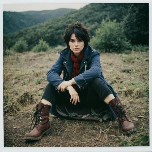 Rugged Outdoorswoman Sitting in Nature