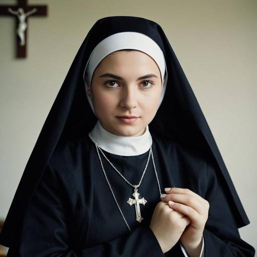 Realistic Solo Nun in Traditional Costume