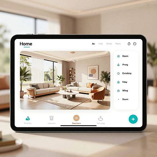 Futuristic 3D Home Design Interface