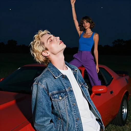 Night Scene with Man and Woman