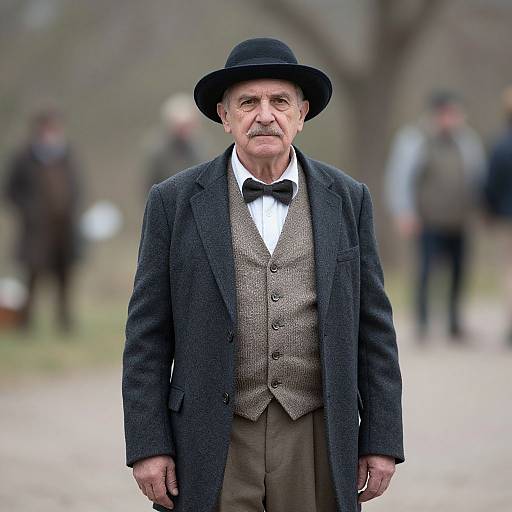 Realistic Older Man Outdoors Portrait