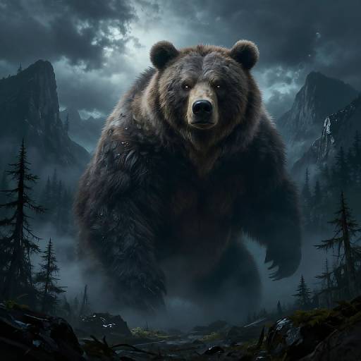 Colossal Bear Monster in Enchanted Forest