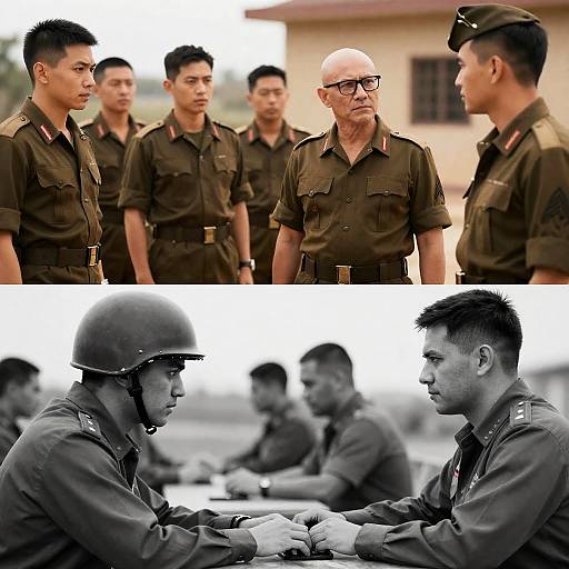 Dramatic Military Movie Poster Collage