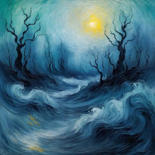 Chaotic Abstract Despair in Van Gogh Style