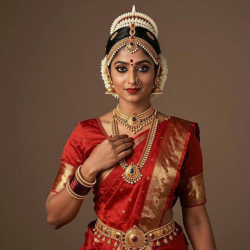 Elegant Indian Woman in Yakshagana Attire