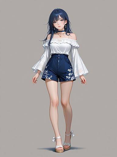 Realistic Woman in Summer Outfit