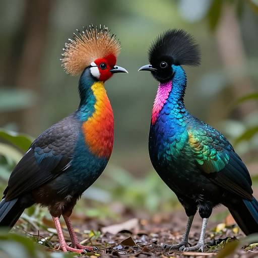 Enigmatic Birds in Surreal Encounter