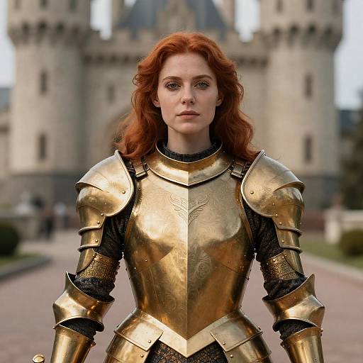 Red-Haired Paladin in Golden Armor