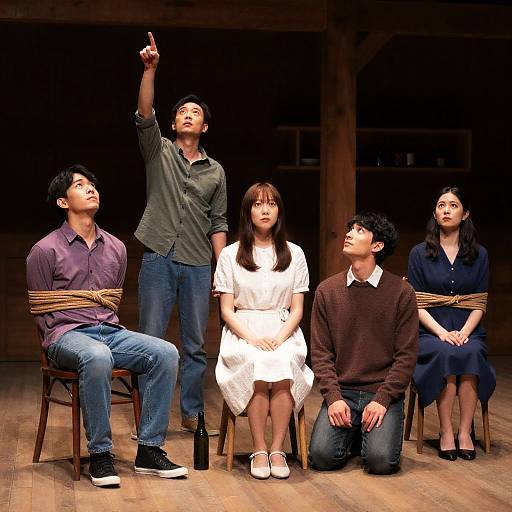 Tense Scene in a Dimly Lit Room