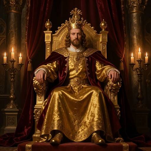 Majestic King on Ornate Throne