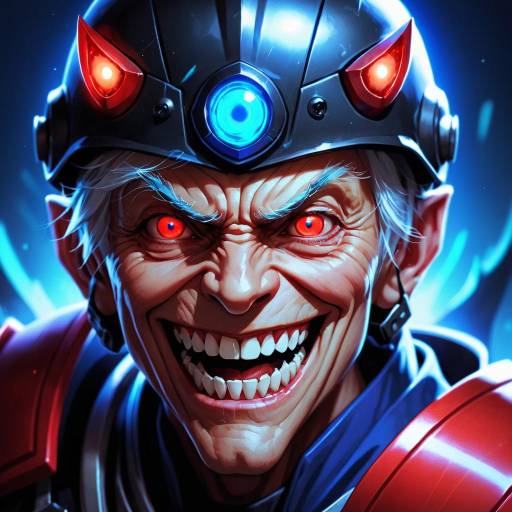 Eerie Portrait of a Grinning Old Man