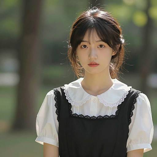 Photorealistic Asian Woman in Forest Costume