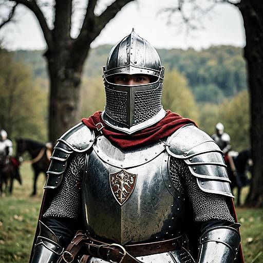 Knight in Medieval Battle Armor Portrait