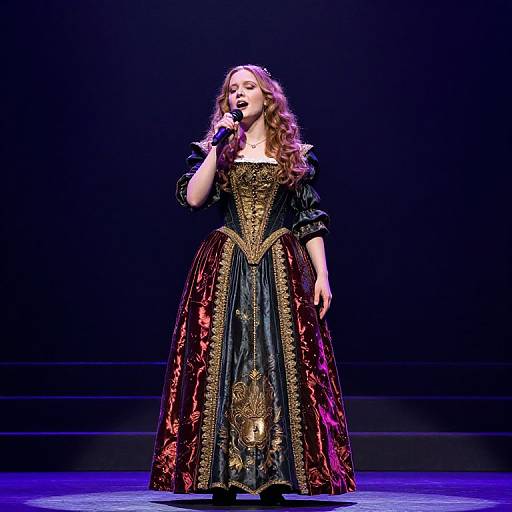 Passionate Girl Singing on Stage