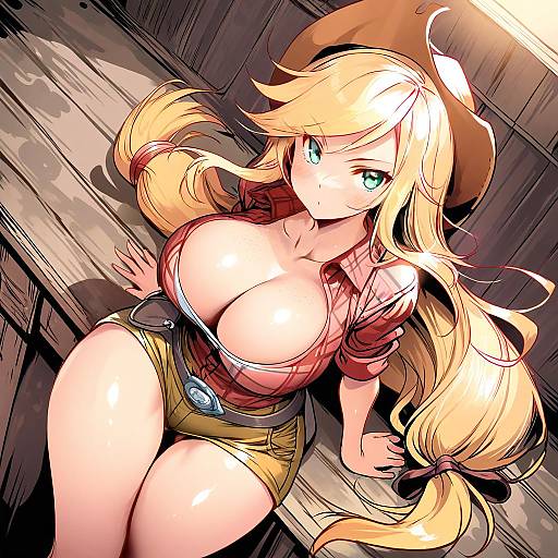 Illustration of Applejack, my little pony in the style of Ajishio