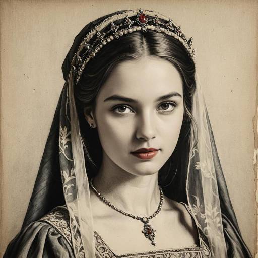 Vintage Portrait of Young Woman in Renaissance Attire