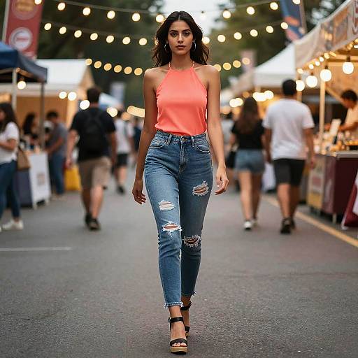 Slim Woman at Street Festival